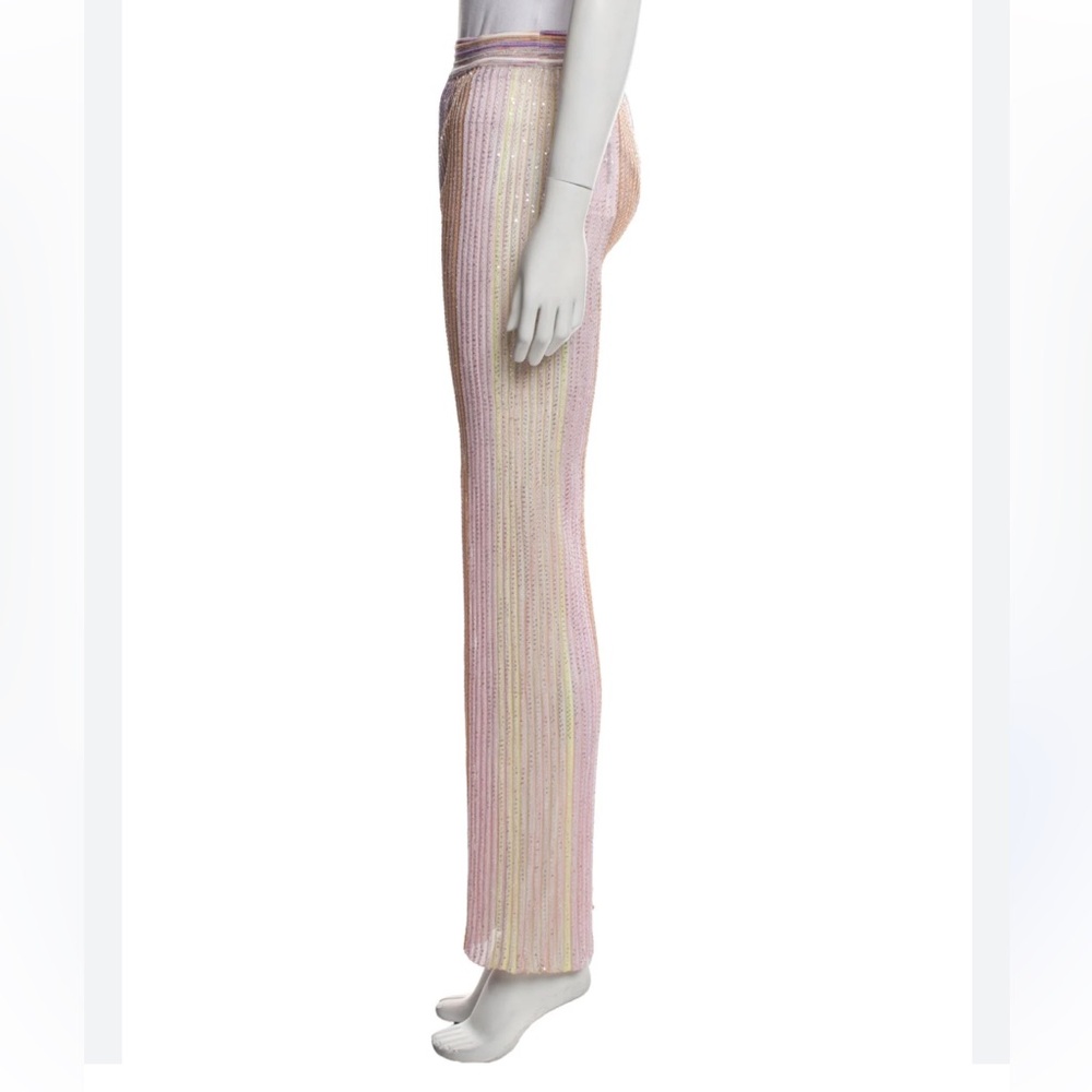 Missoni Pink Knit Sequin Striped Pants - Picture 3 of 7